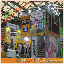 diseñe y haga la cabina de exposición de encargo de dos pisos para la feria profesional, sistema de exposición portátil de la fábrica de Shangai